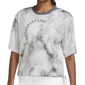 Women's Nike Icon Clash Tie Dye Mesh Top Gray New